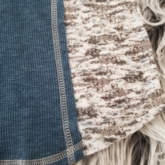 Spring Snap Button Waffle Knit Tank Top Blue Gray Summer Henley Tanks - Picture 10 of 10